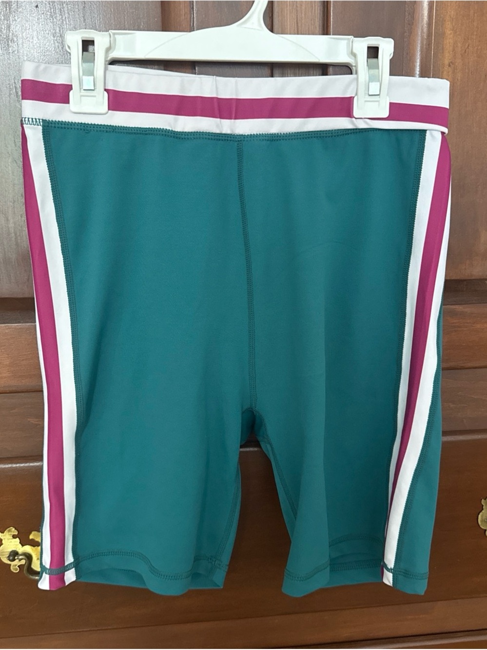 Wilo The Label green and pink biker shorts